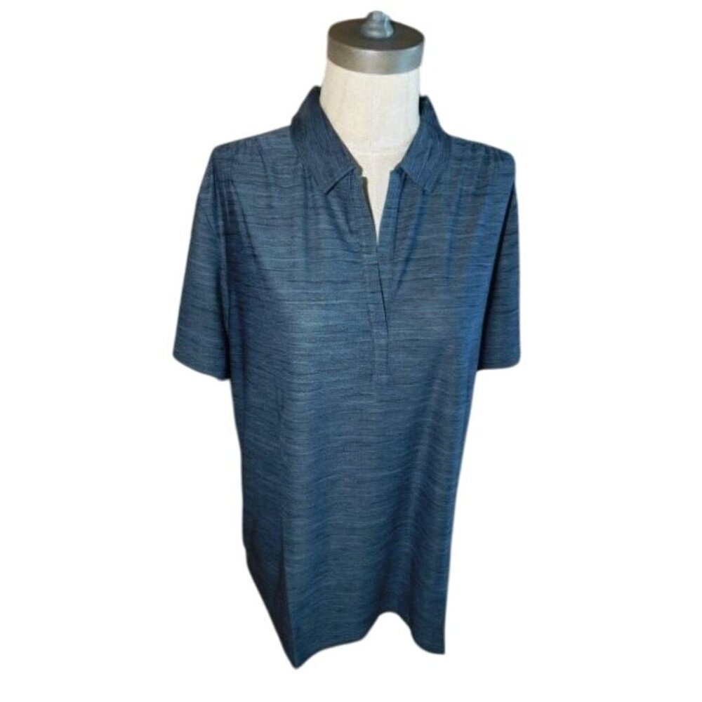 Perry Ellis Size XXL 2X Plus Size Ladies Gray Black  Golf Shirt NWT